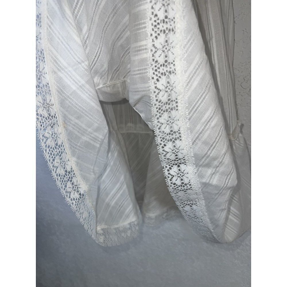70’s - 80s Prom Dress Gunne Sax Style Prarie Vintage White Lace Dress D1 - Picture 7 of 8